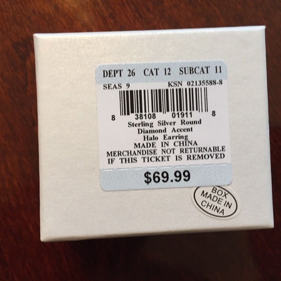 Sterling Silver Halo Style Diamond Accent Earrings - Picture 5 of 8